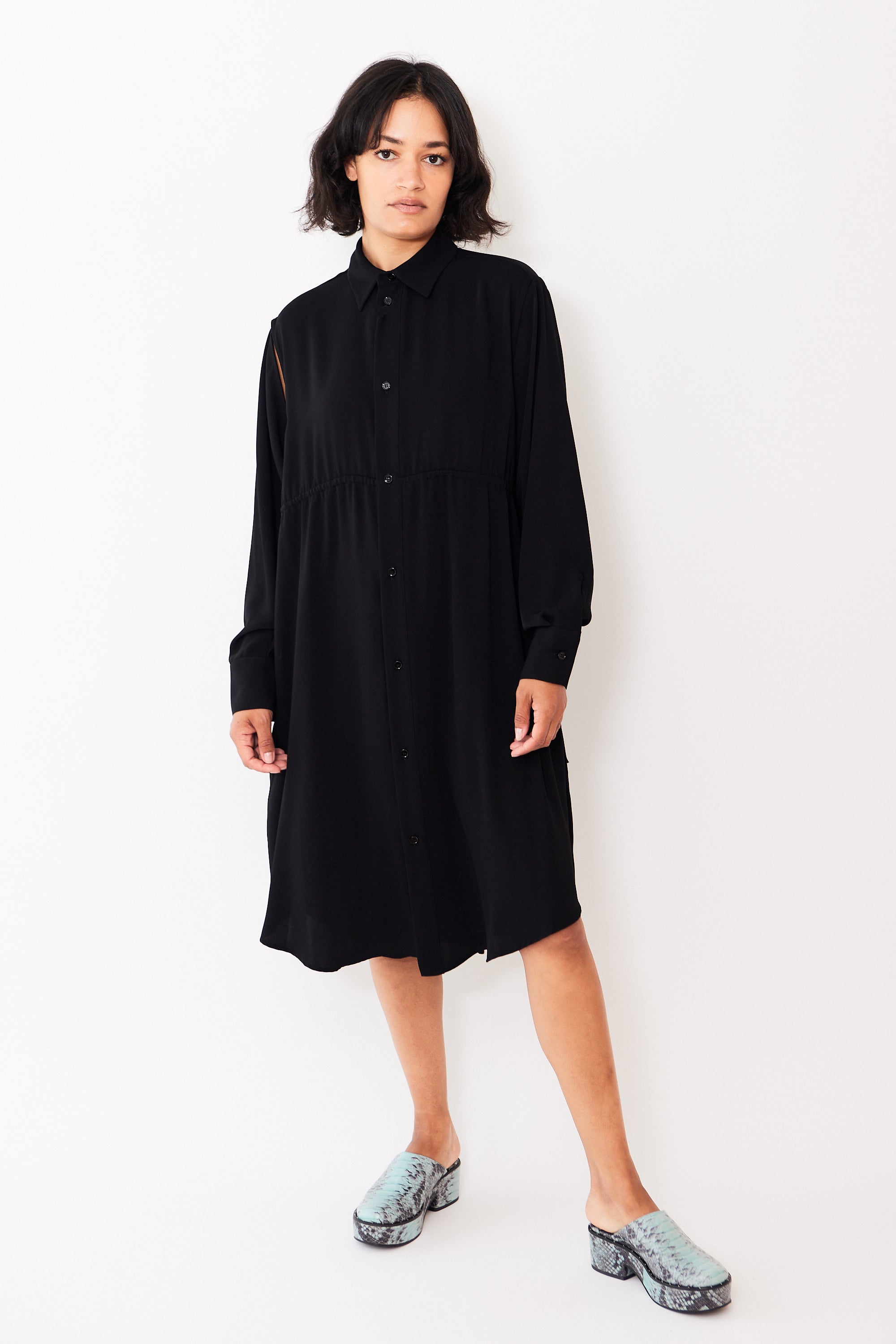 MM6 Maison Margiela Vented Long Sleeve Button Down Dress