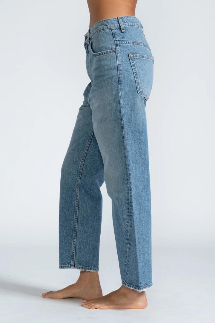 Model wearing ASKK NY Pasadena Jean side view