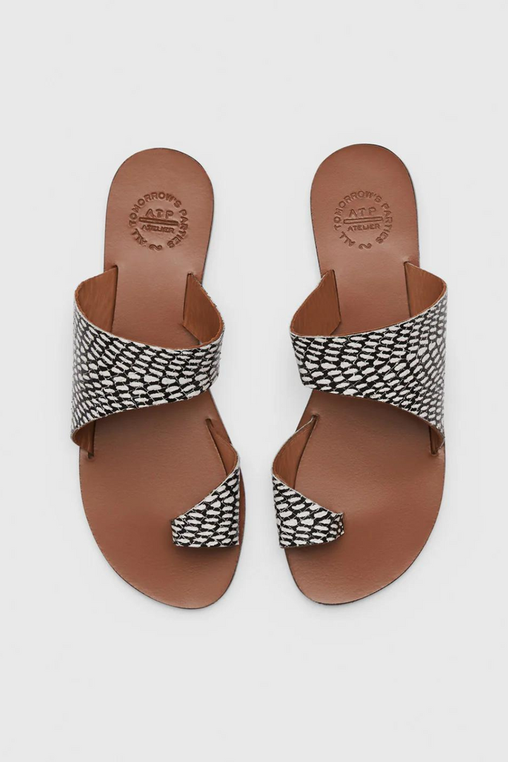 Flat lay of ATP All Tomorrow's Parties Centola Sandal top view