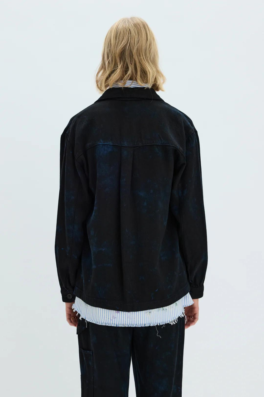 Model wearing Raquel Allegra Explorer Jacket rear view