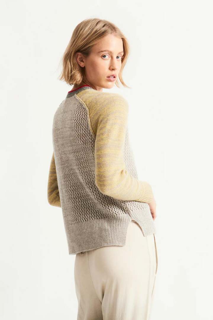 Model wearing Raquel Allegra Lilith Sweater side view