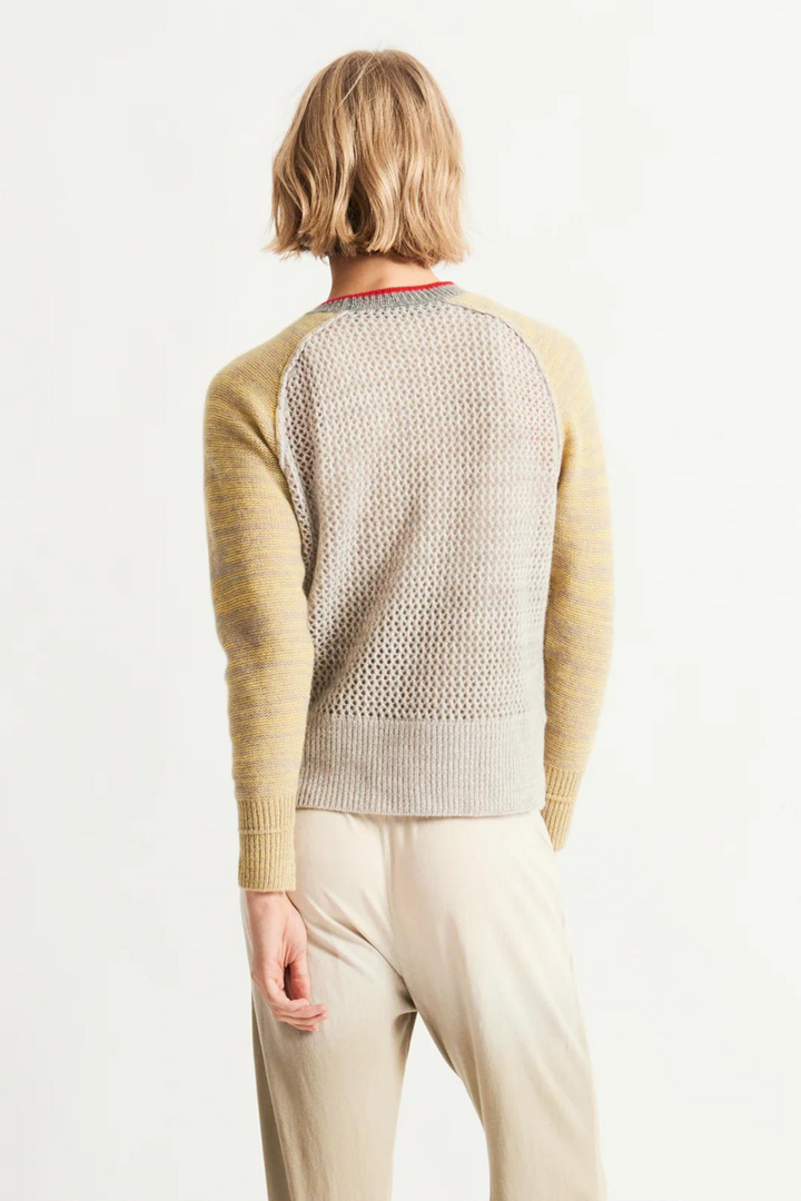 Model wearing Raquel Allegra Lilith Sweater rear view