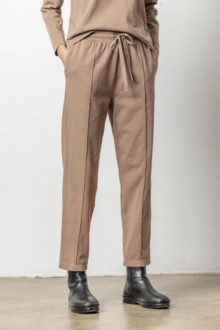 Model wearing Lilla P Front Seam Pant front view