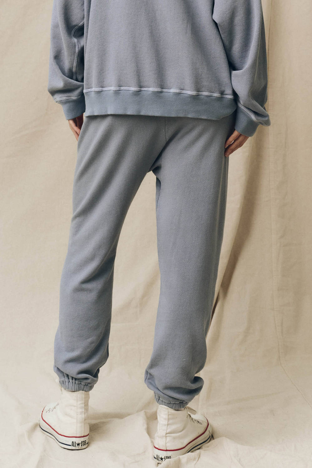 Model wearing The Great The Stadium Sweatpant rear view