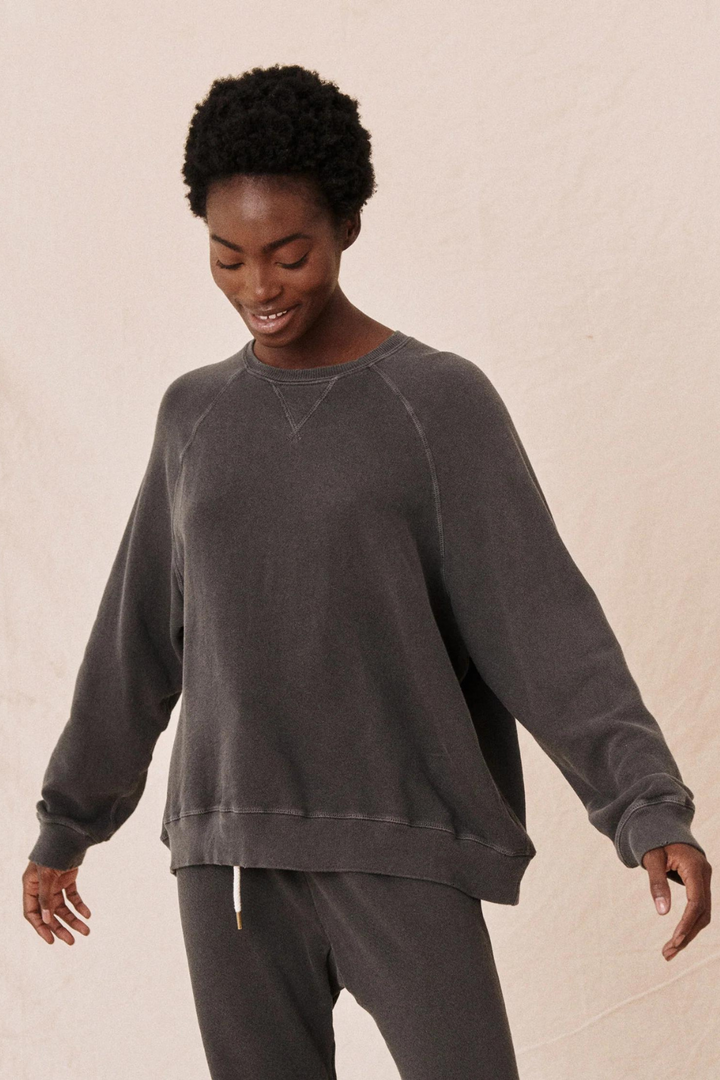 Model wearing The Great The Slouch Sweatshirt front view