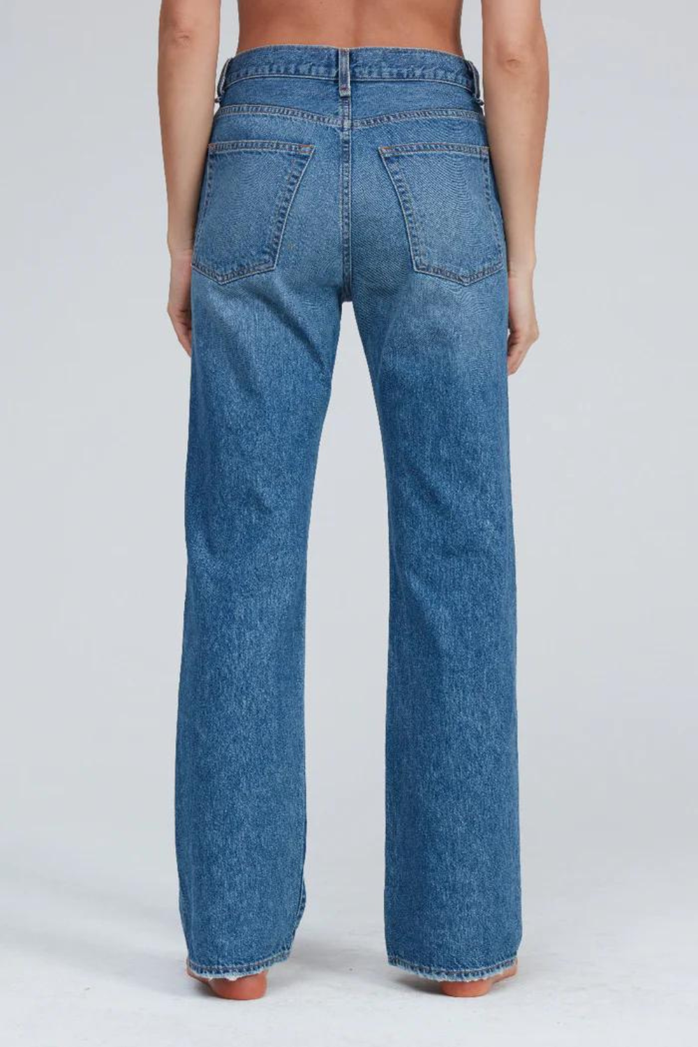 Model wearing ASKK NY Straight Jean rear view