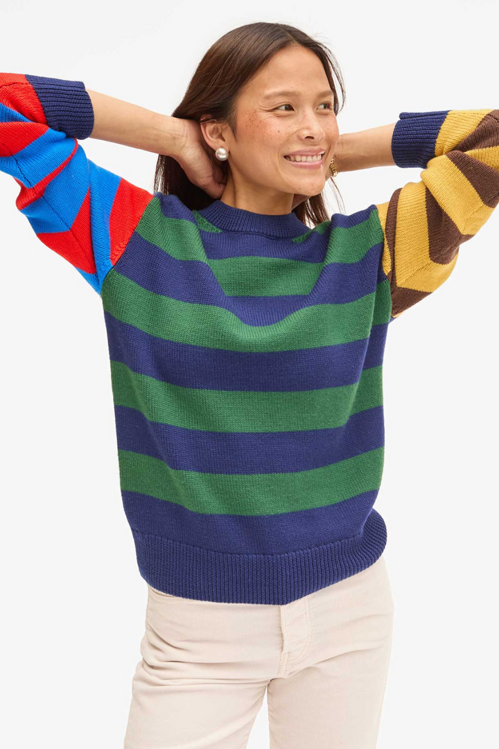 Model wearing Clare V. Virginie Sweater front view