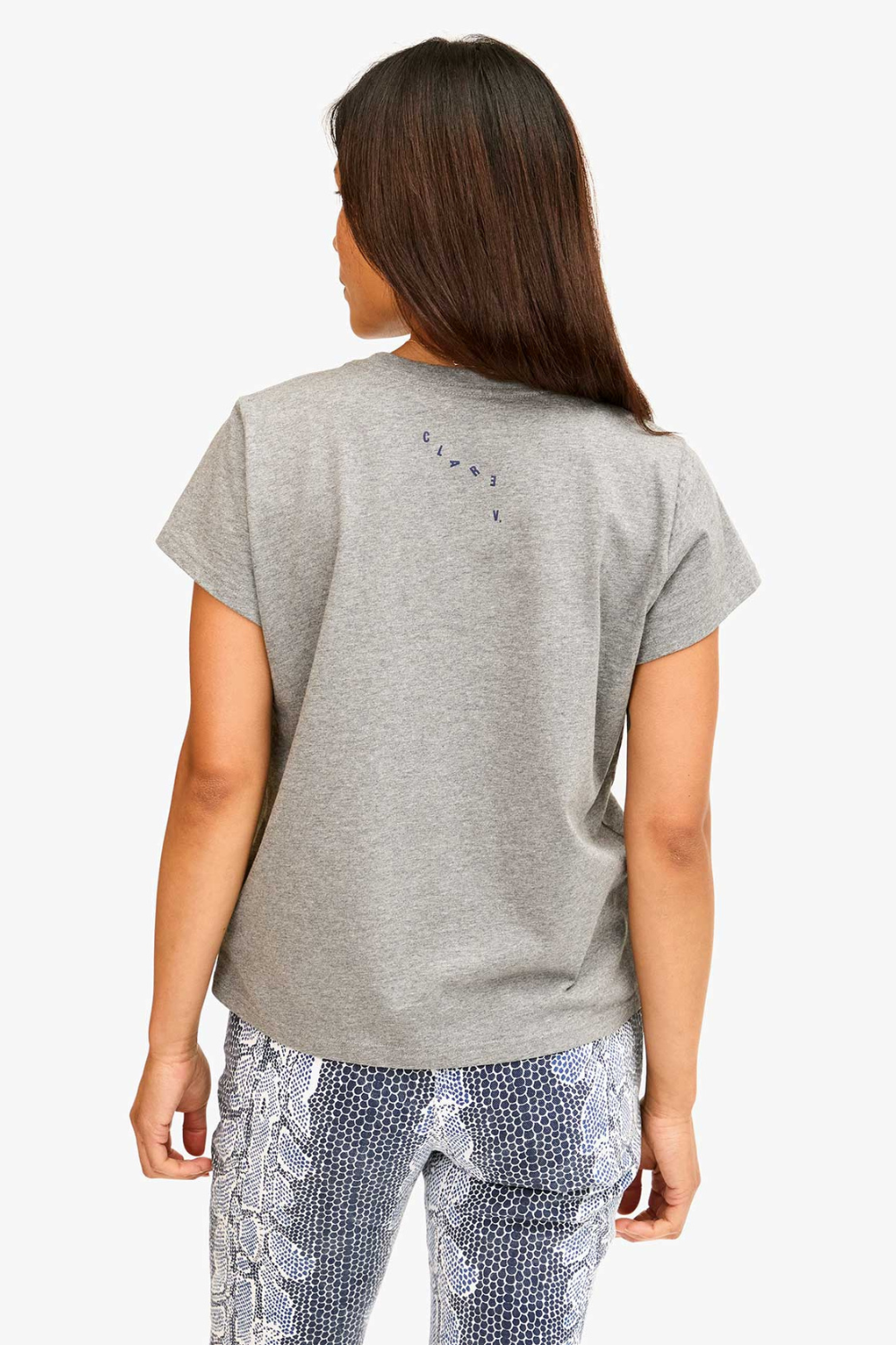 Model wearing Clare V. Classic Tee rear view