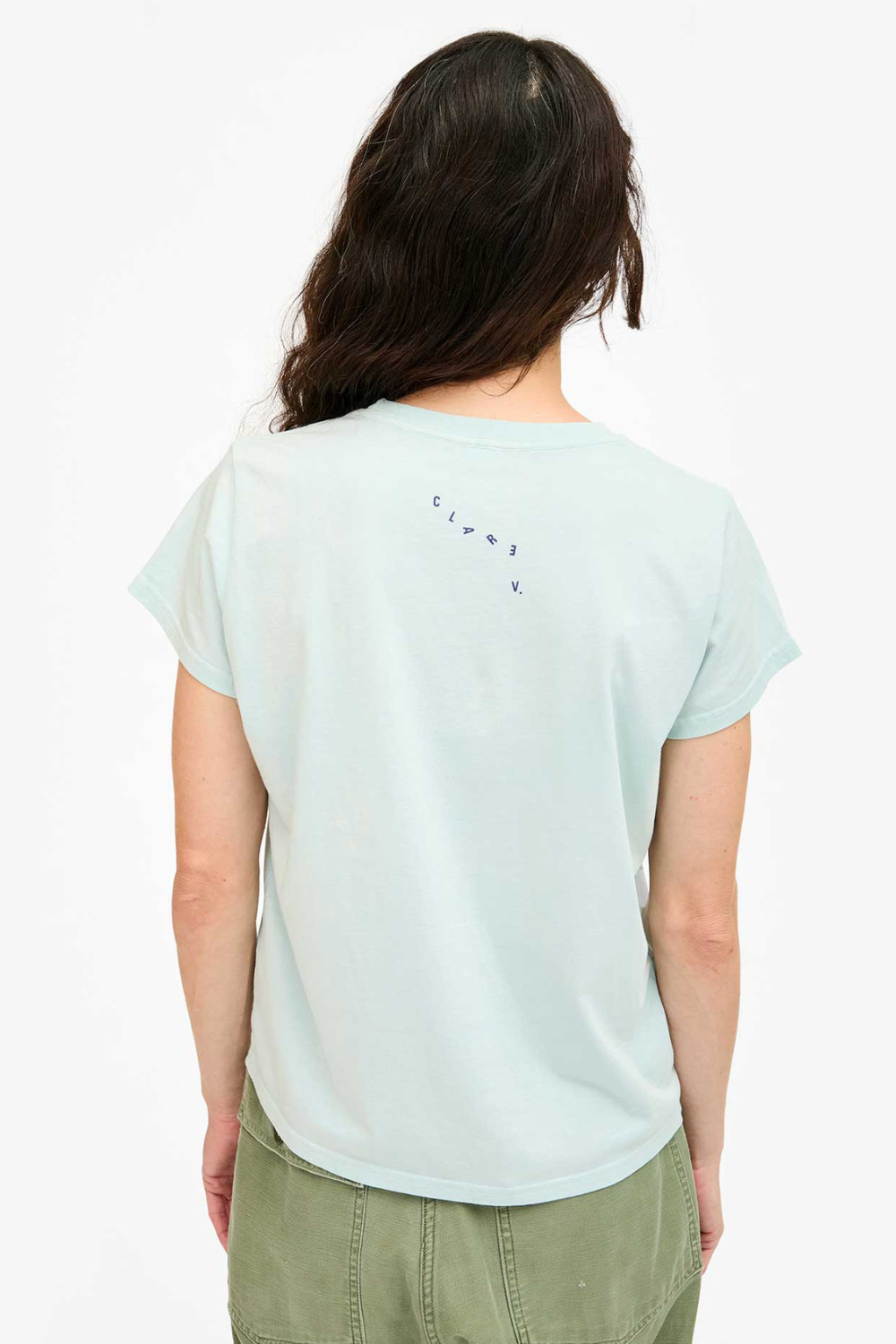 MODEL WEARING Clare V. Classic Tee rear view