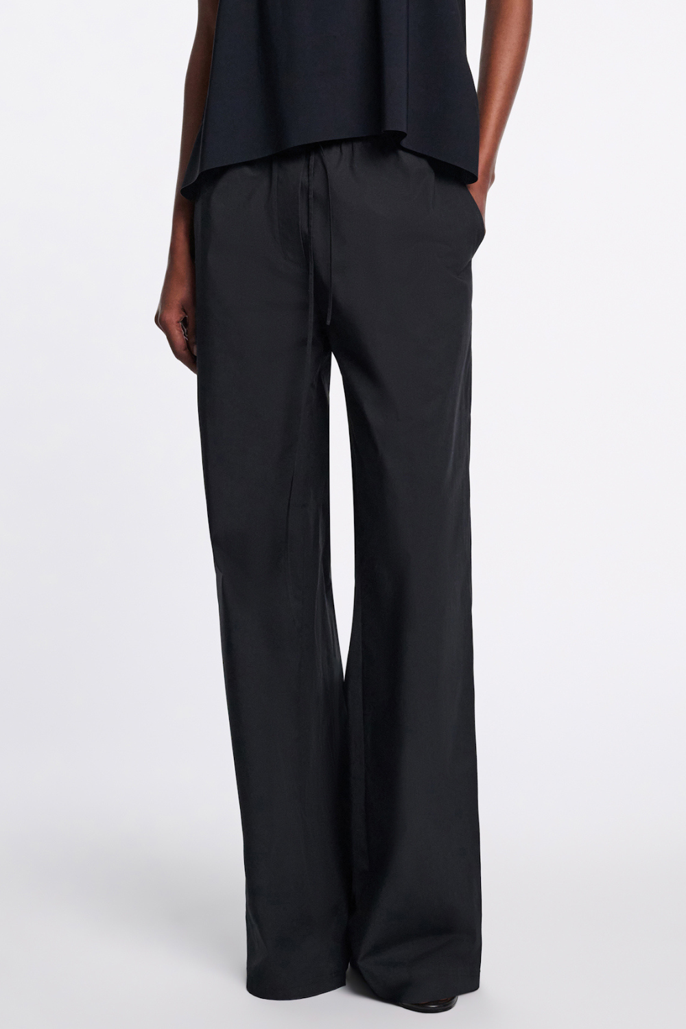 Model wearing Dorothee Schumacher Poplin Power Pants front view