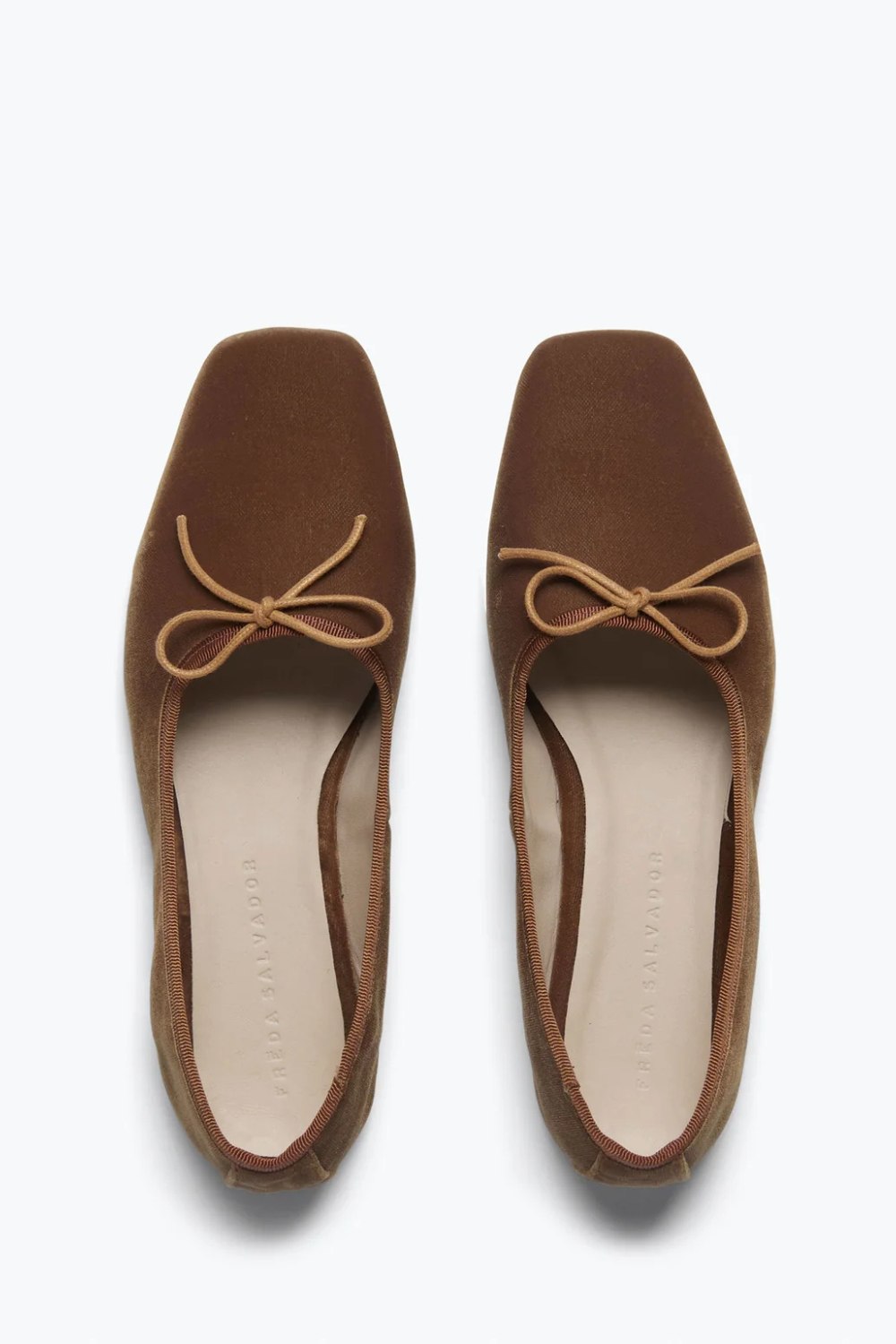 Flat lay of Frēda Salvador Jada Round Toe Ballet Flat front view