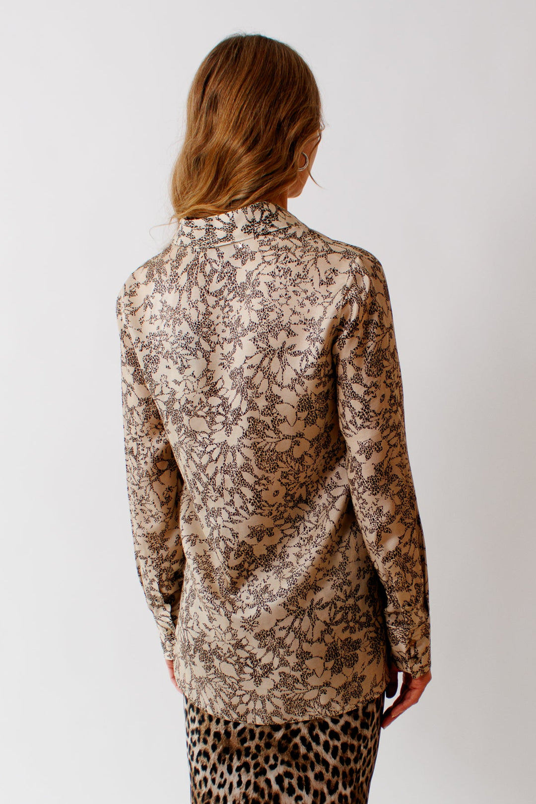 Mari wearing Golden Goose Maira Pajamas Shirt rear view