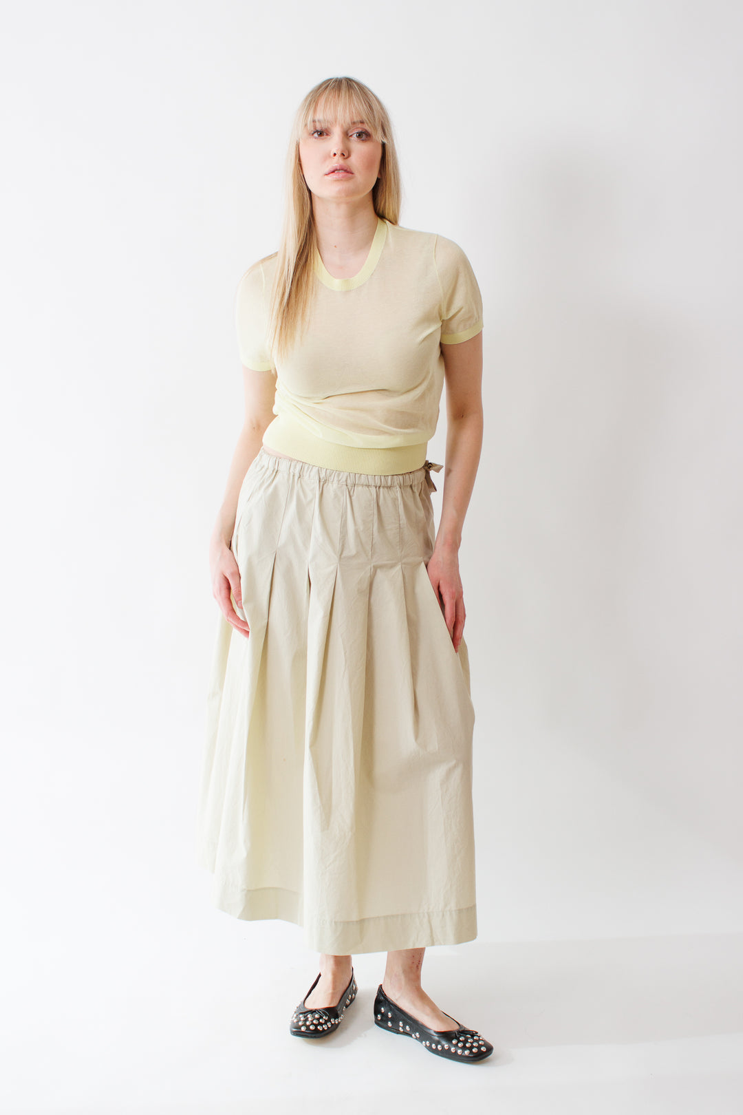 Bailey wearing Soeur Fever Amalia Skirt front view