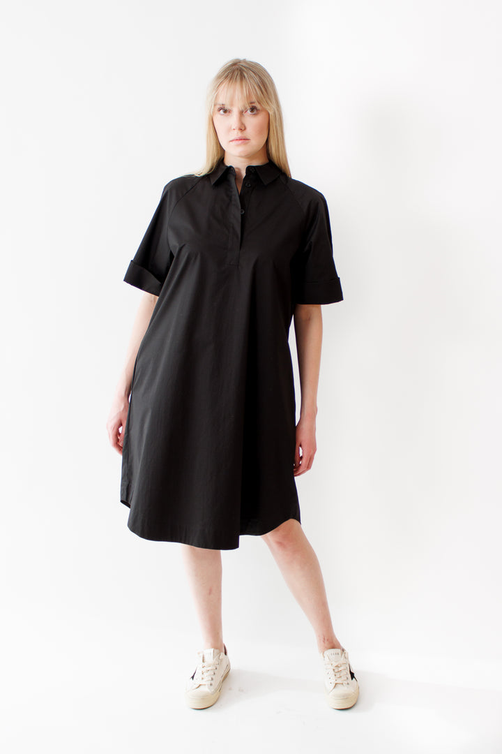 Bailey wearing Peserico Stretch Cotton Satin Sail Touch Dress front view