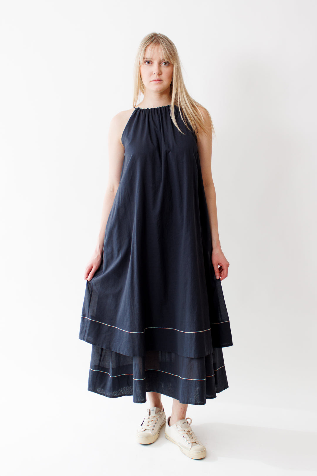 Bailey wearing Peserico Pure Cotton Voile Dress front view