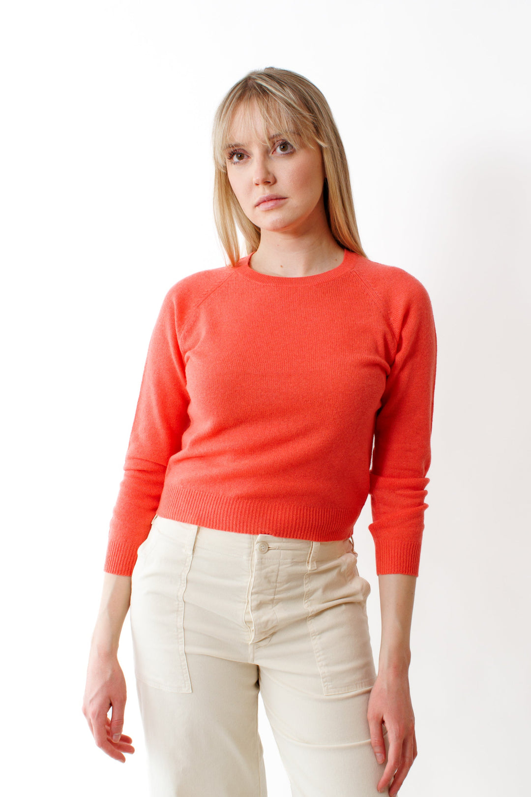 Bailey wearing Jumper 1234 Crop Crew front view