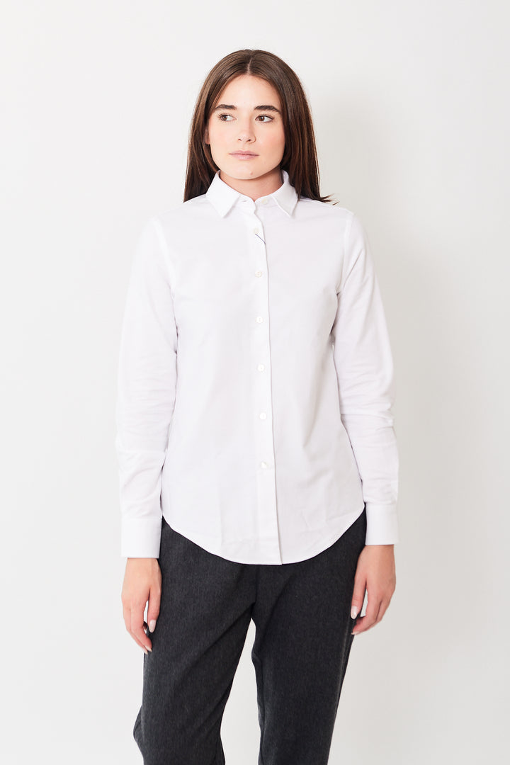 Julia wearing Giangi Caty Cotton Shirt front view