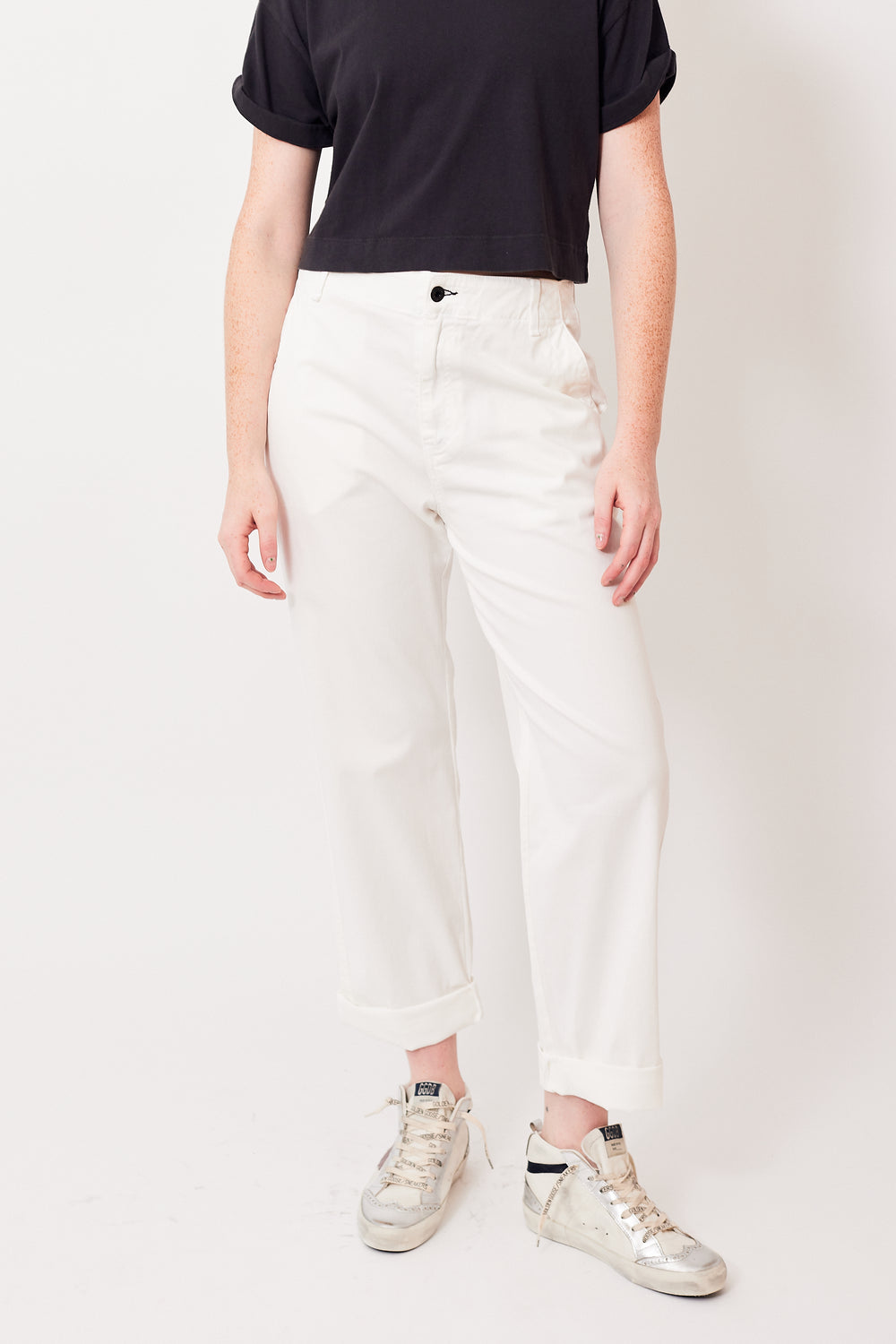 Waverly wearing ASKK NY Chino Twill front view