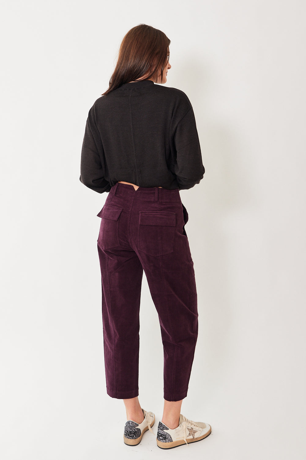 Julia wearing Apiece Apart Mera Pant rear view