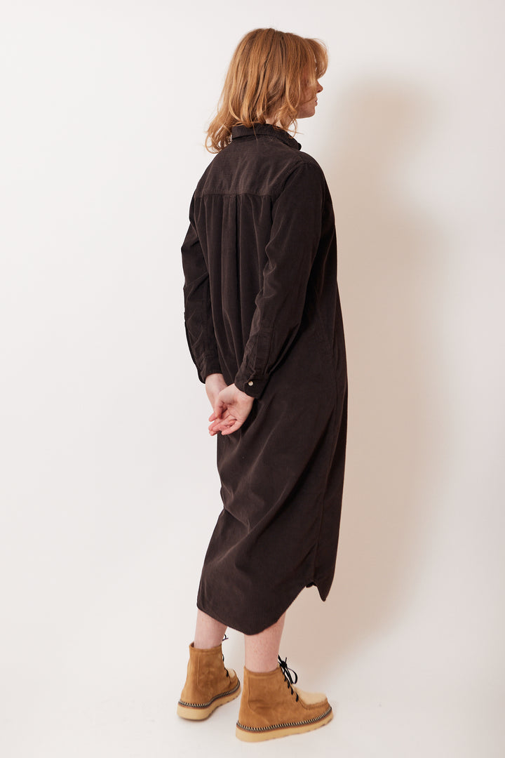 Waverly wearing Frank & Eileen Rory Maxi Shirtdress rear view