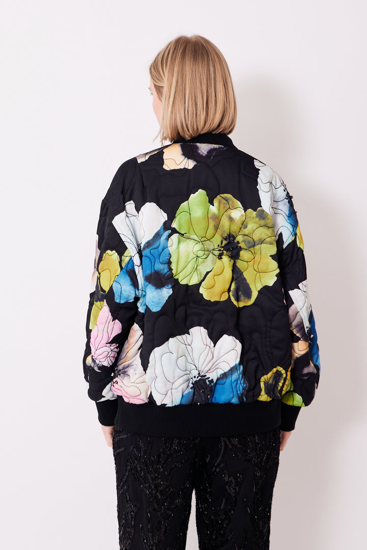 Madi wearing Stine Goya Voluminous Bomber Jacket rear view