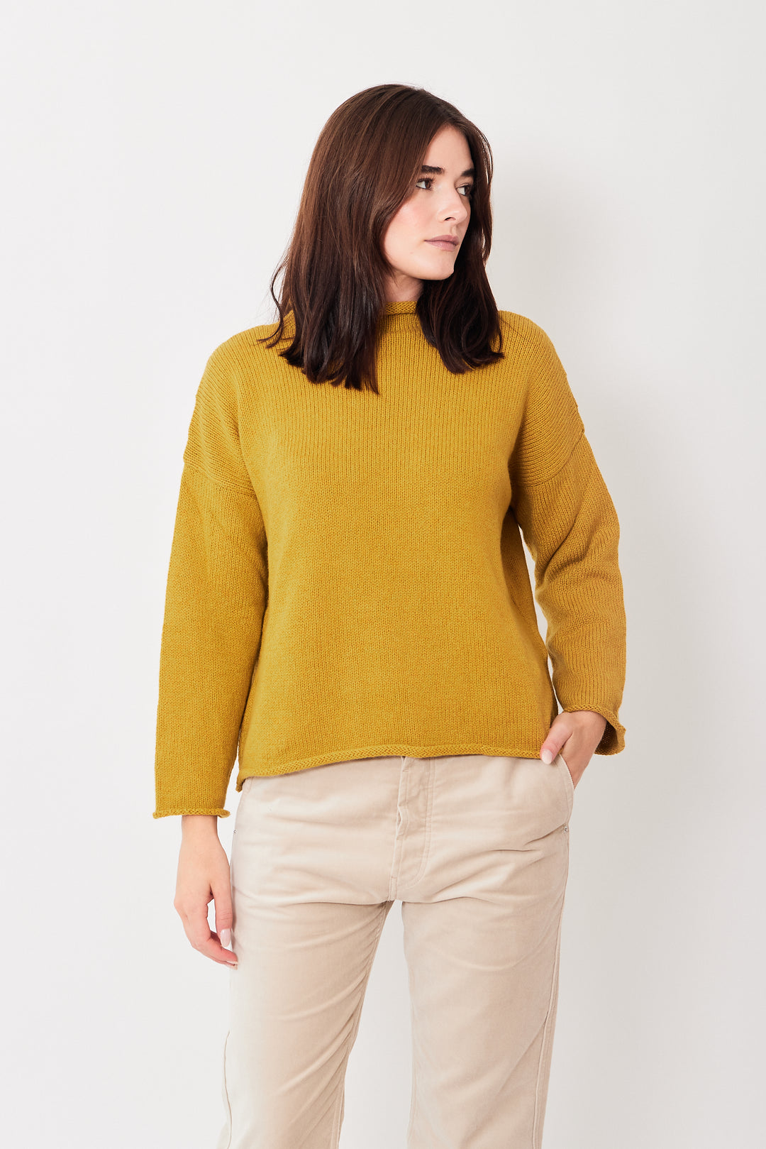 Julia wearing Labo.Art Fisher Sweater front view