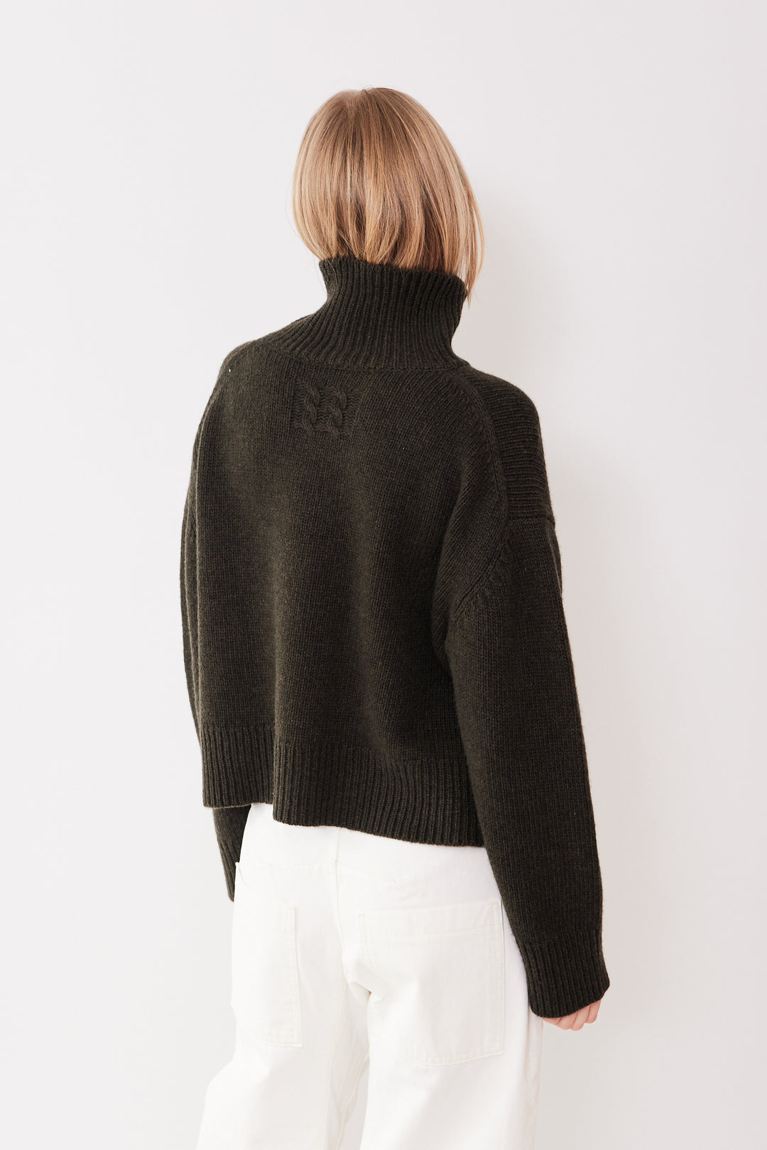 Madi wearing Nili Lotan Omaira Sweater rear view