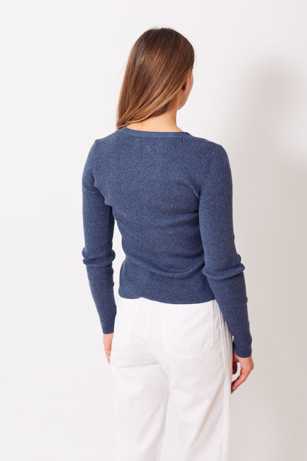 Mari wearing Xirena Nanette Sweater rear view