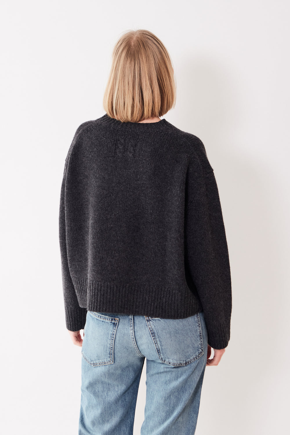 Madi wearing Nili Lotan Haisley Sweater rear view