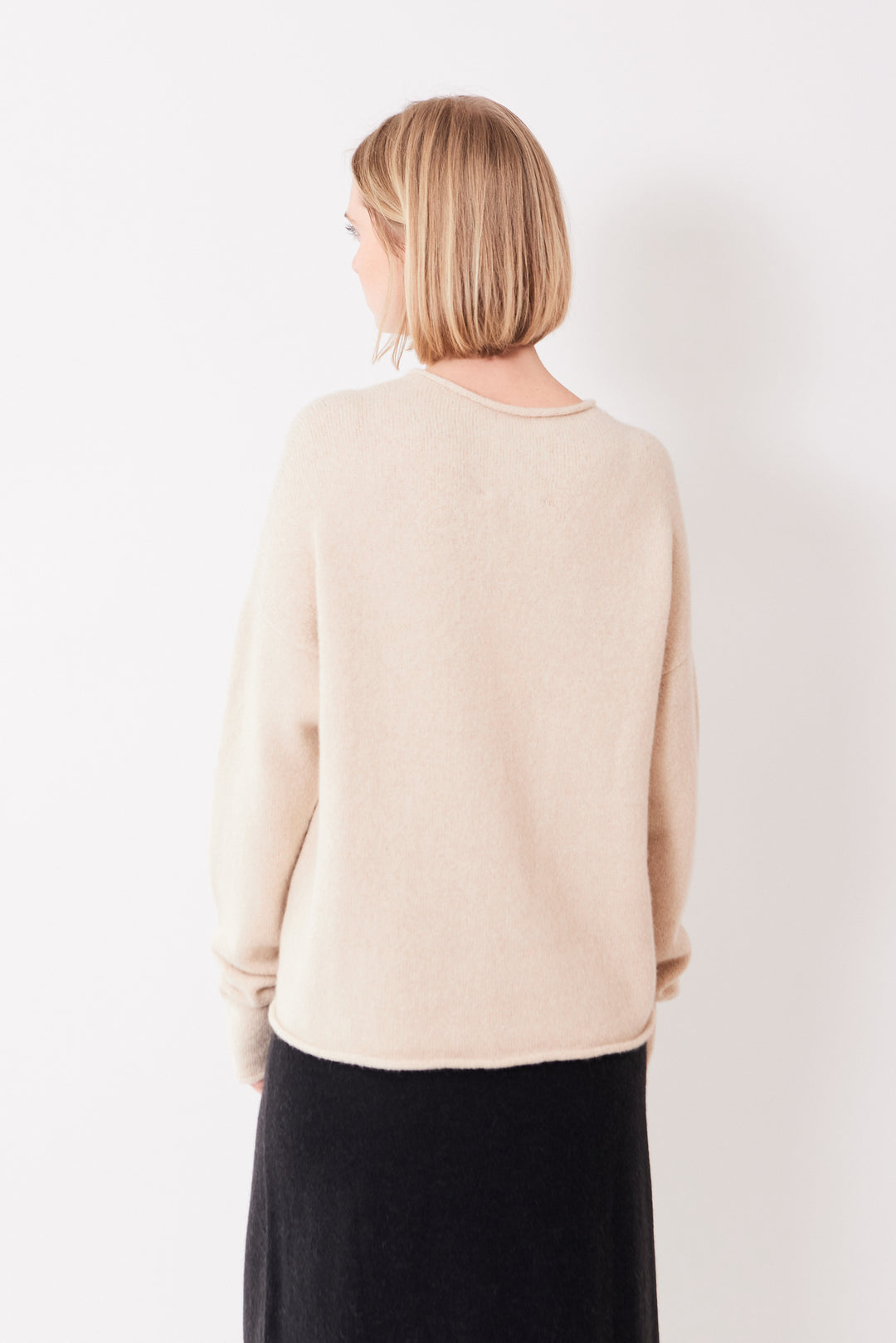 Madi wearing Lauren Manoogian Soft Crewneck rear view