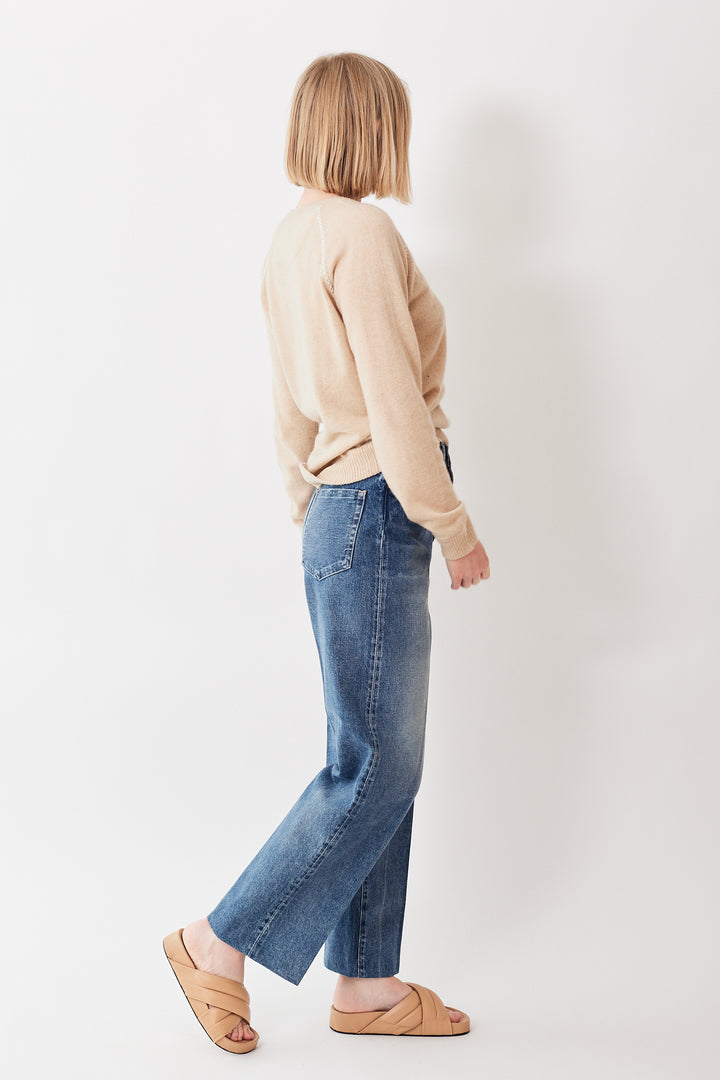 Madi wearing Tanaka The Jean Trousers rear view