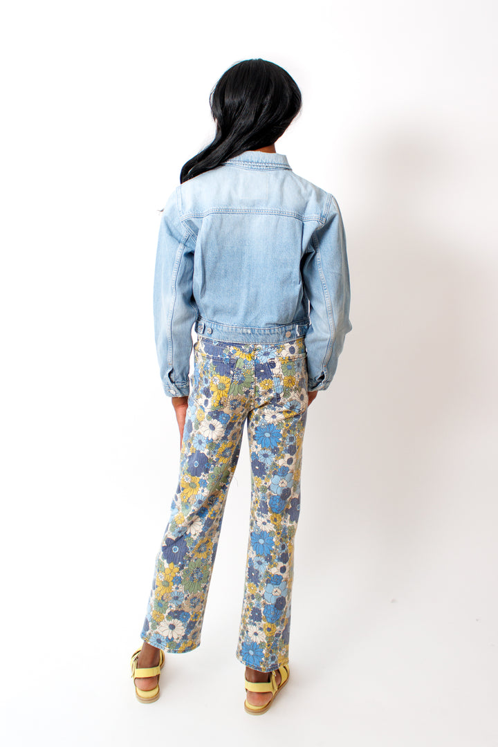 Ja'mes wearing Mother Denim The Rambler Zip Ankle rear view