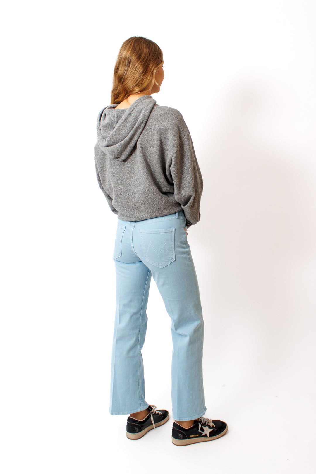 Mari wearing Mother Denim The Bookie Flood rear view