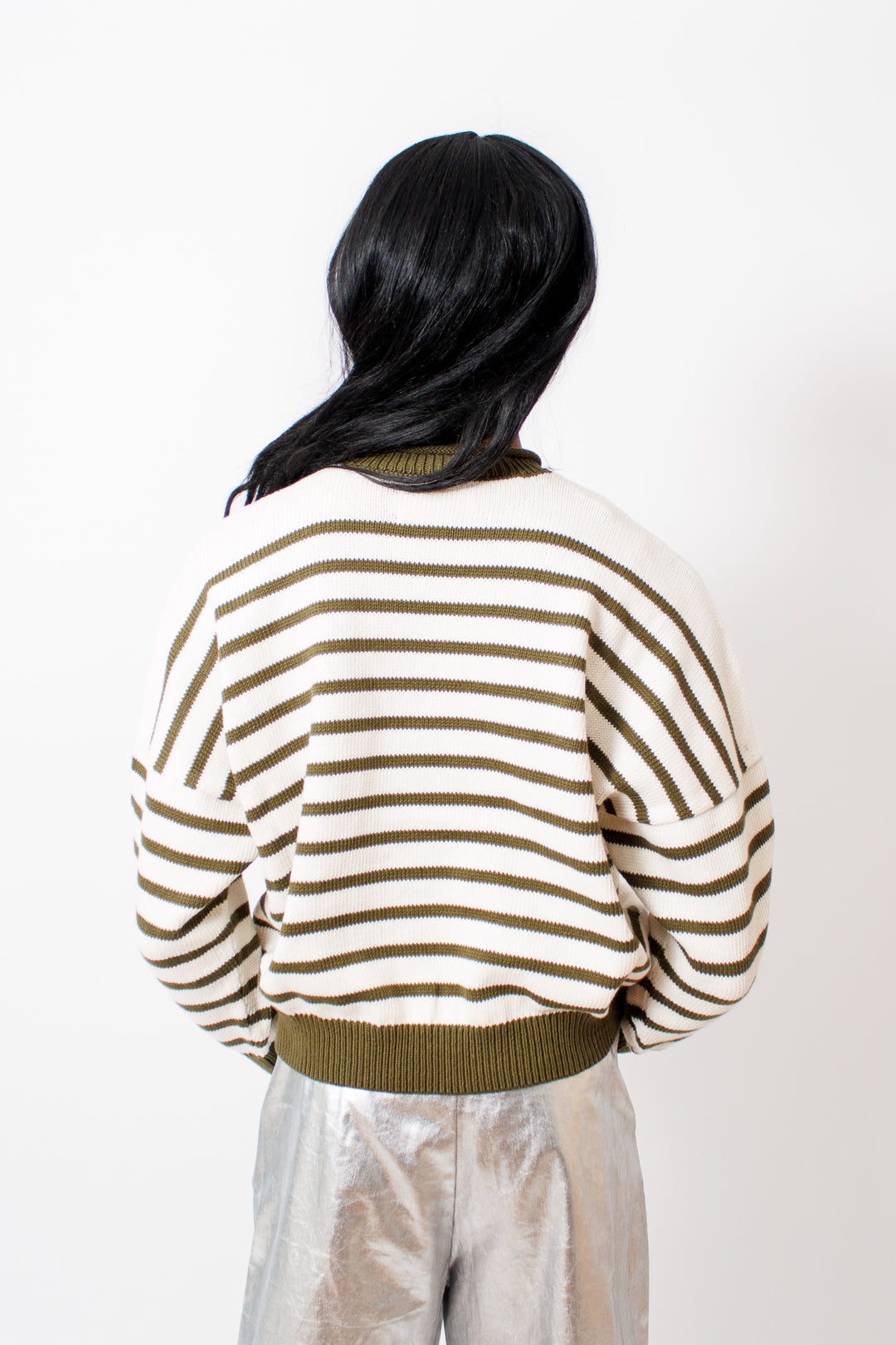 Ja'mes wearing The Great The Roll Neck Pullover rear view