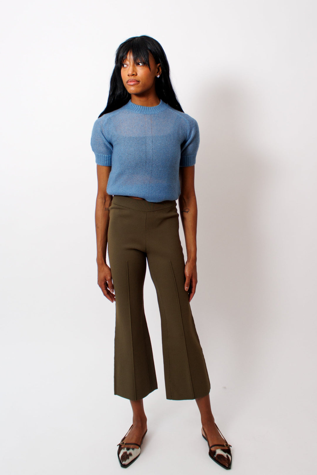 Ja'mes wearing Apiece Apart Rene Pull On Pant front view