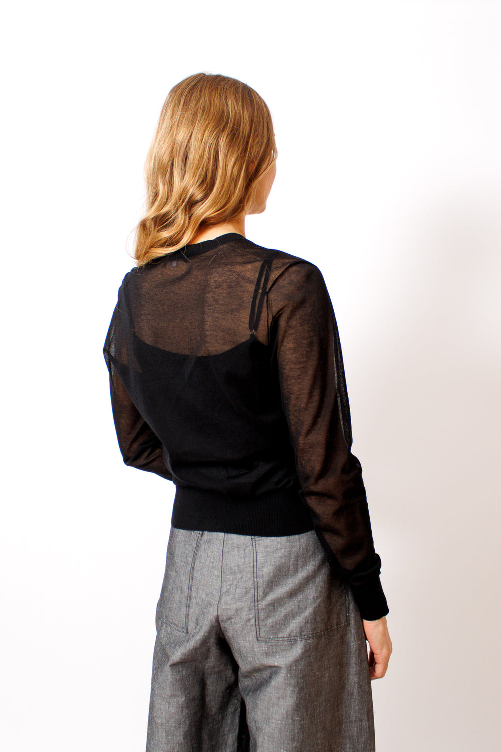 Mari wearing Soeur Etretat Cardigan rear view