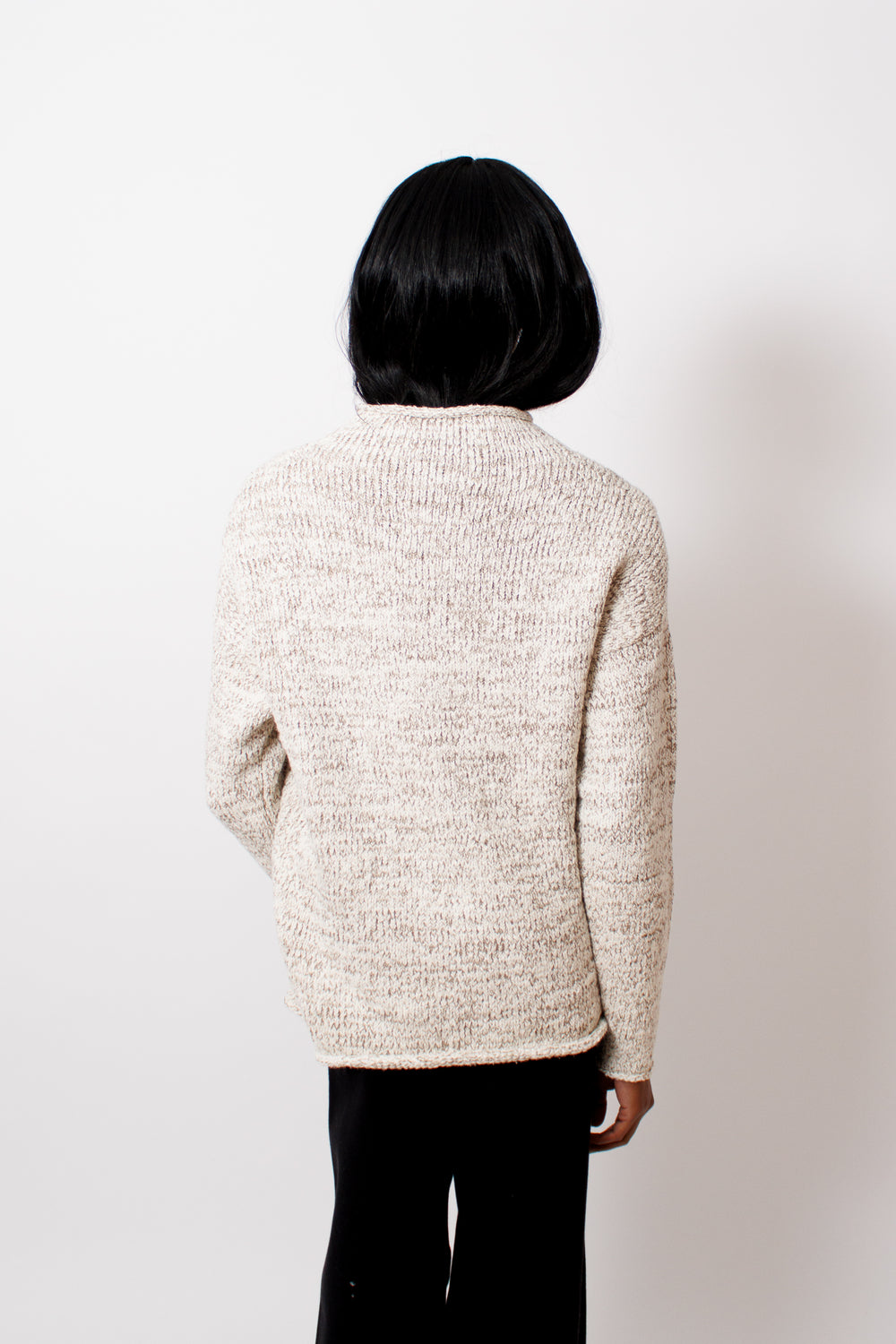 Ja'mes wearing Lauren Manoogian Marl Rollneck rear view