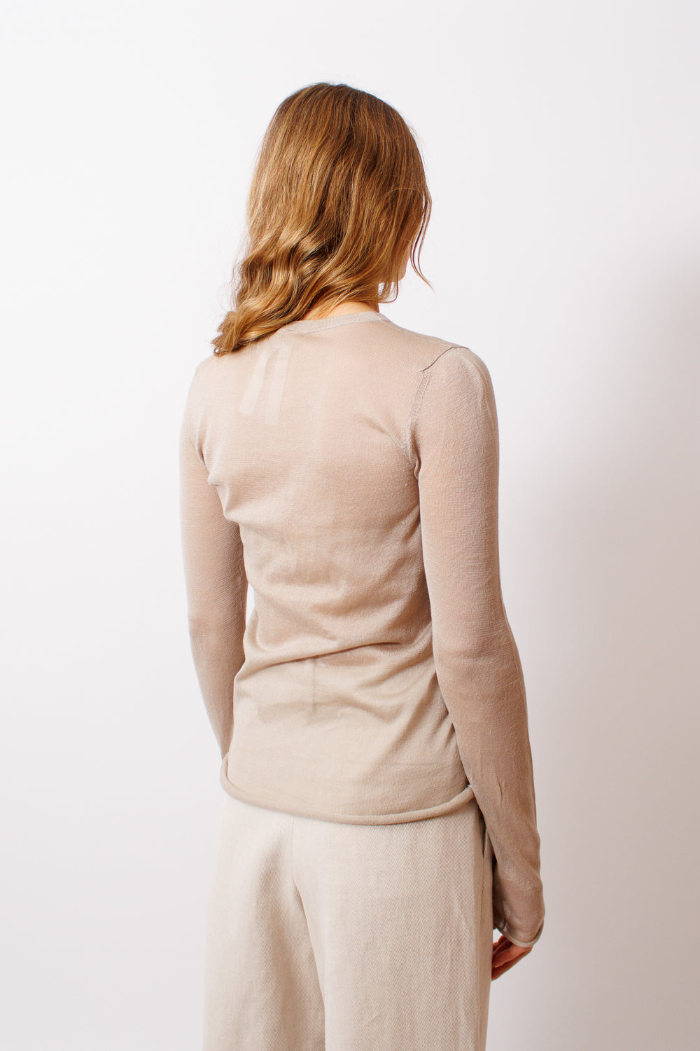 Mari wearing Lauren Manoogian Veil Crewneck rear view