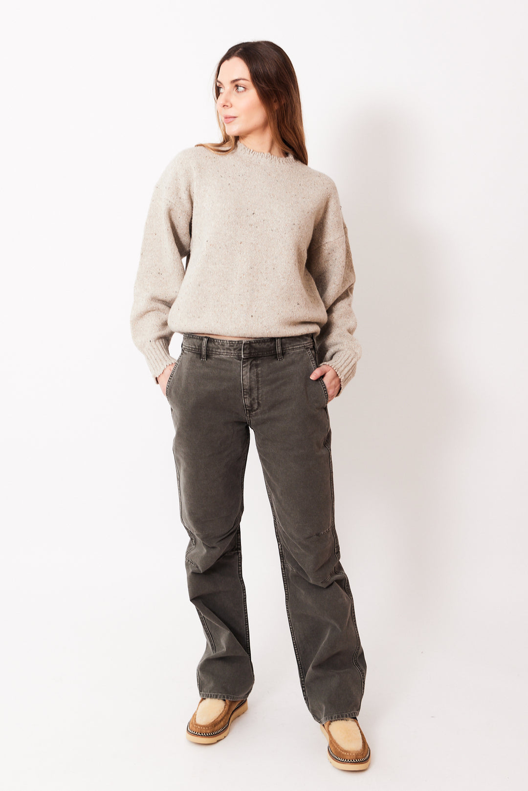 Mari wearing 6397 Knee Dart Trouser front view