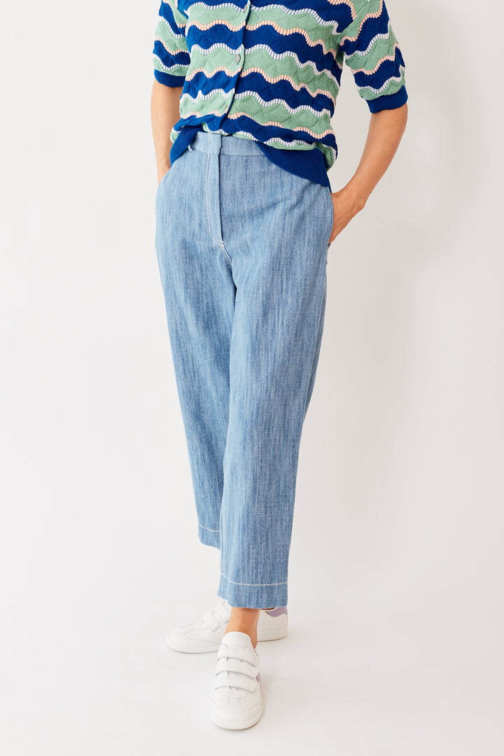 Mari wearing Odeeh Big Pockets Back Seam Pant front view