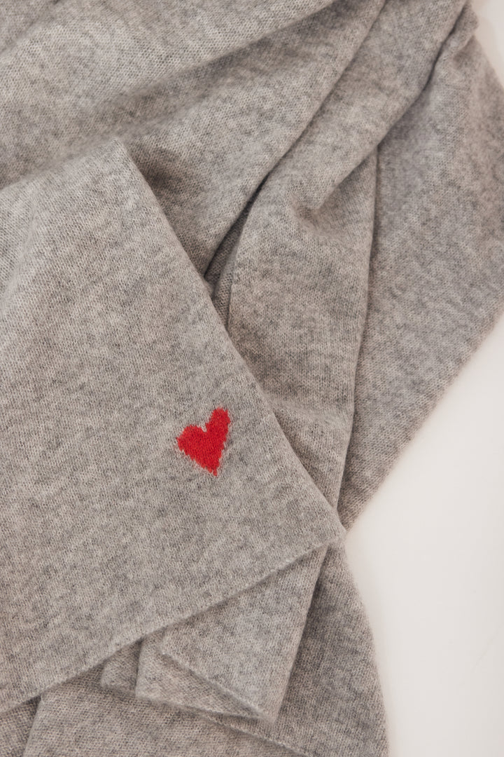 Flat lay of  White + Warren Cashmere Mini Heart Wrap