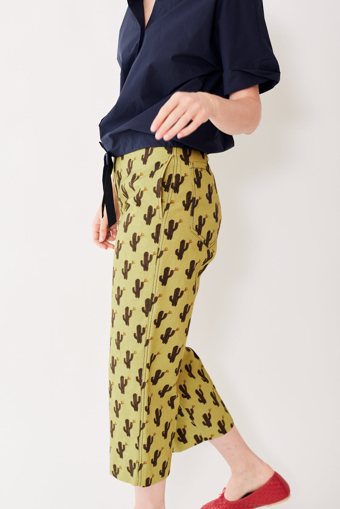 Madi wearing Odeeh Cacti Pants front view