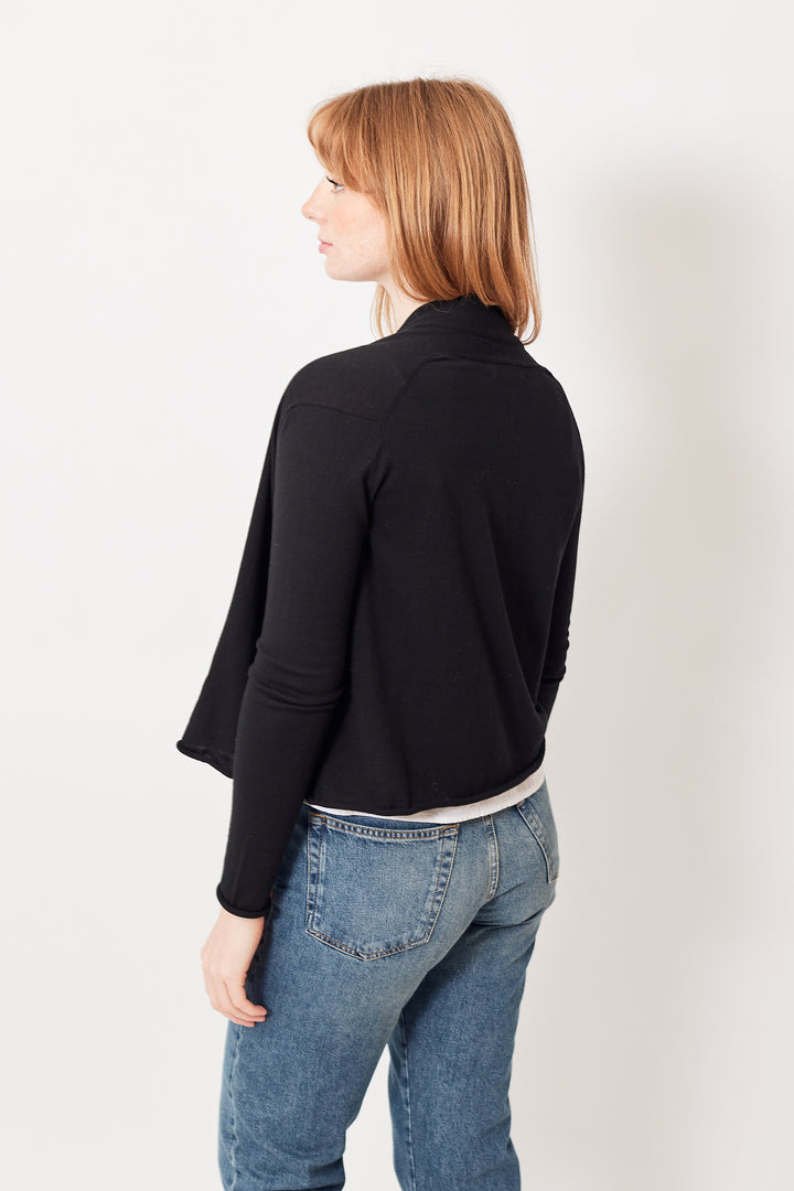 Waverly wearing White + Warren Superfine Organic Cotton Mini Trapeze rear view