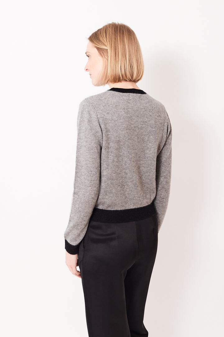 Madi wearing Jumper 1234 Contrast Crew rear view