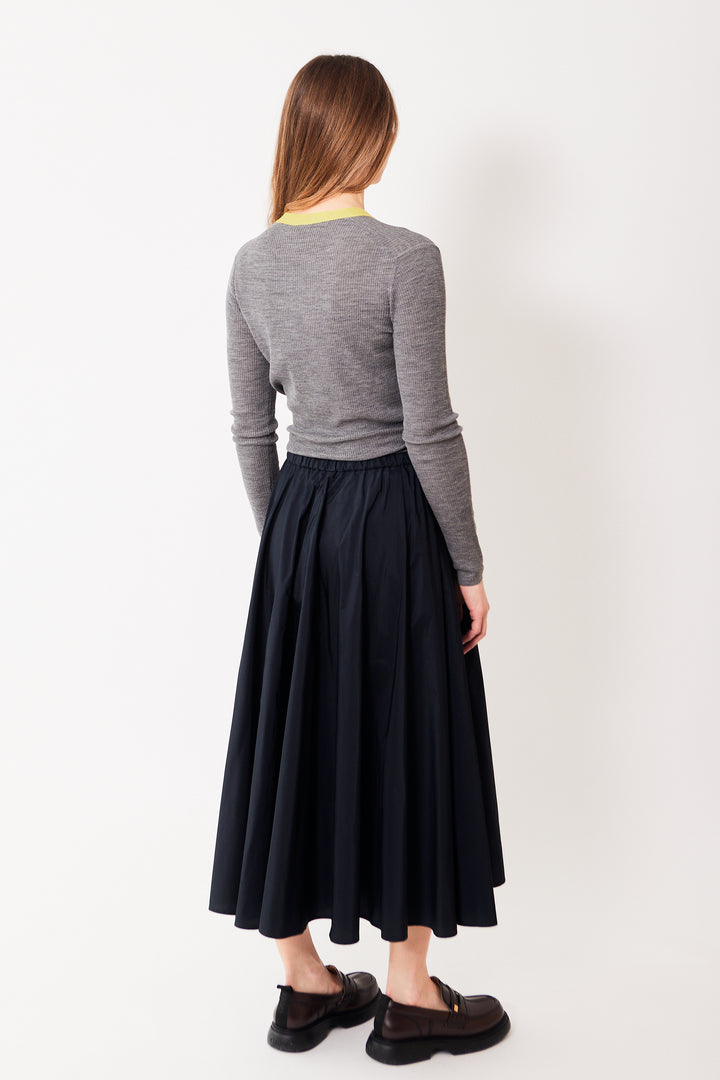 Mari wearing Odeeh Delicate Poly Elasticated Waist Drawstring Skirt rear view