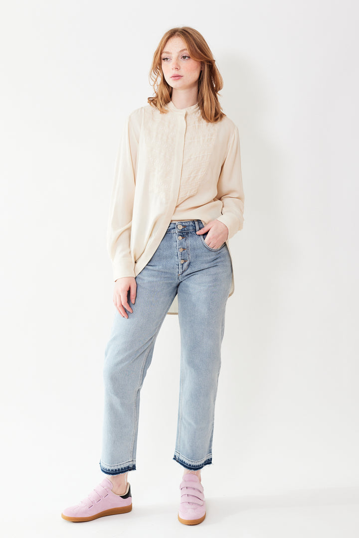 Waverly wearing Isabel Marant Étoile Britten Top front view