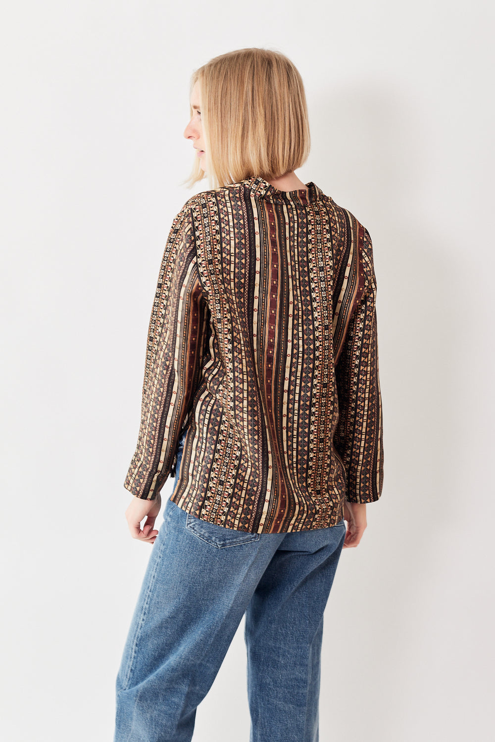 Madi wearing Momoni Ambroise Blouse REAR view