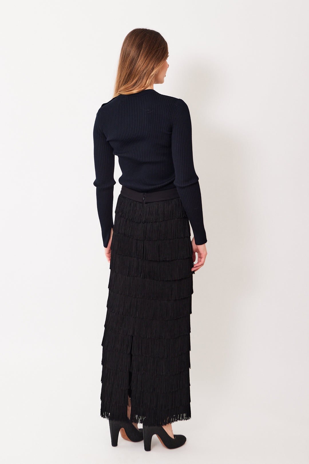 Mari wearing Dorothee Schumacher Emotional Essence Skirt rear view