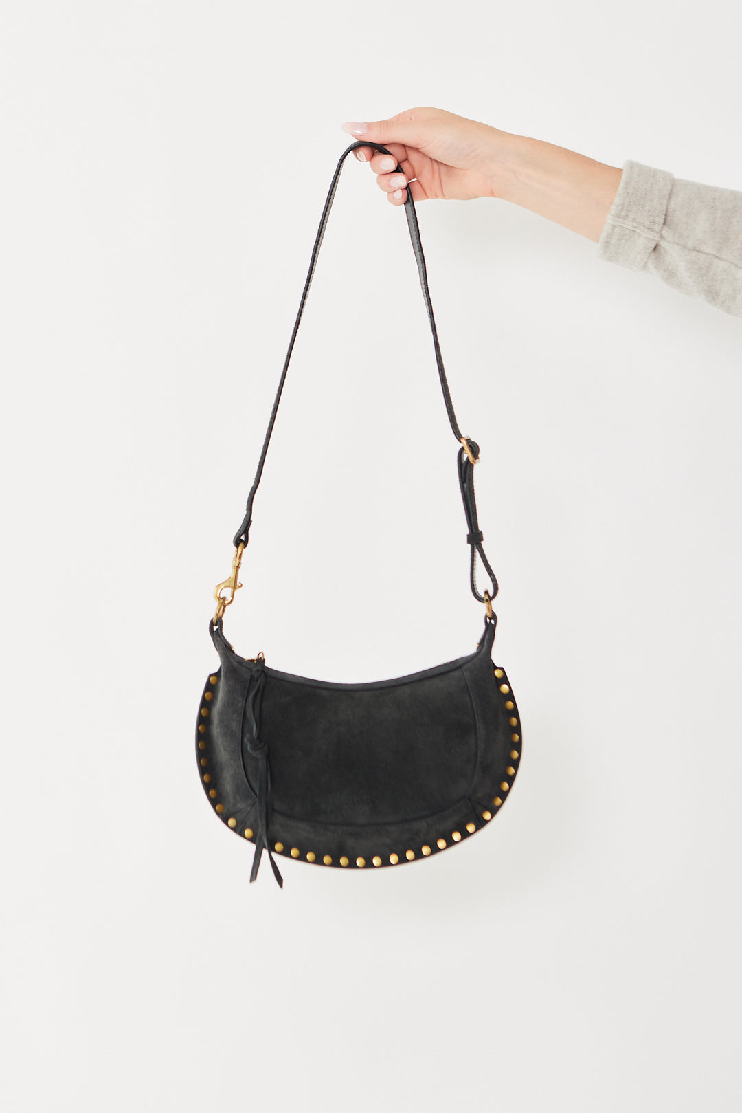 Front view of Isabel Marant Oskan Moon Shoulder Bag 