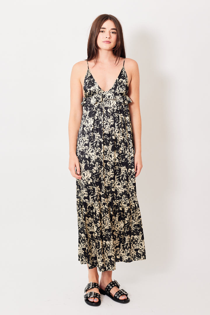 Ganni Printed Satin Strap Dress – grethen house